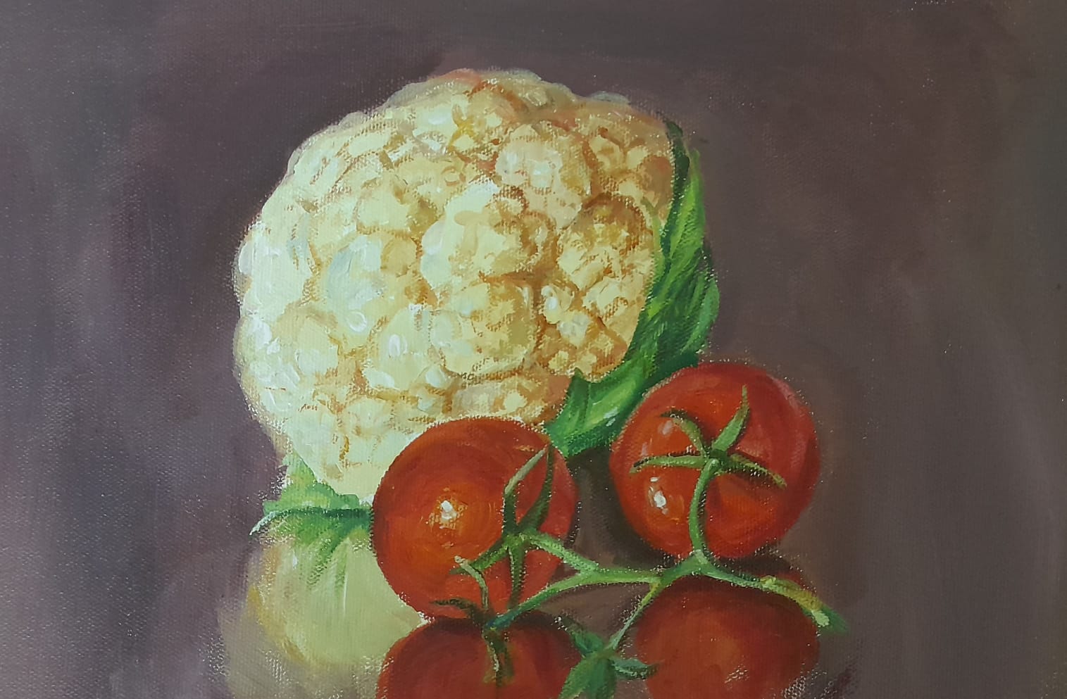 Cauliflower Still Life - Acrylic on Canvas